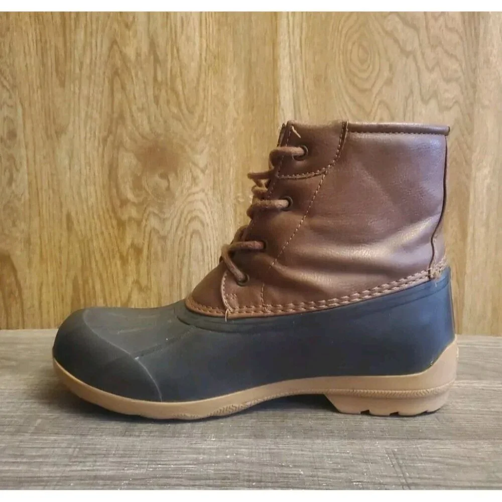 Sperry Port Brown Lace Up Duck Boots‎ Youth Sz 6